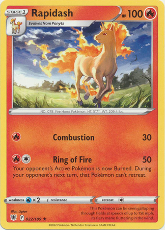 Rapidash 022 189 Rare Sword Shield Astral Radiance Singles Rapidash 022 189 Rare Sword Shield Astral Radiance Singles