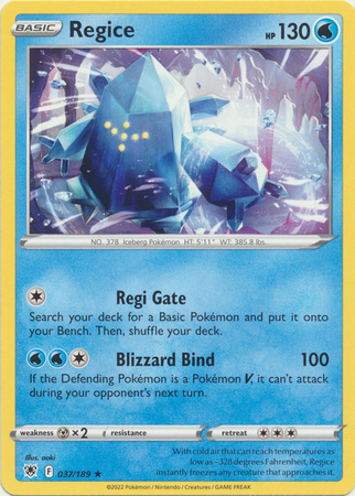 Regice 037 189 Rare Sword Shield Astral Radiance Singles Regice 037 189 Rare Sword Shield Astral Radiance Singles