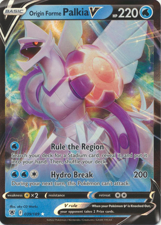 Card Pokémon Palkia Forma Origem V Original Inglês Raro