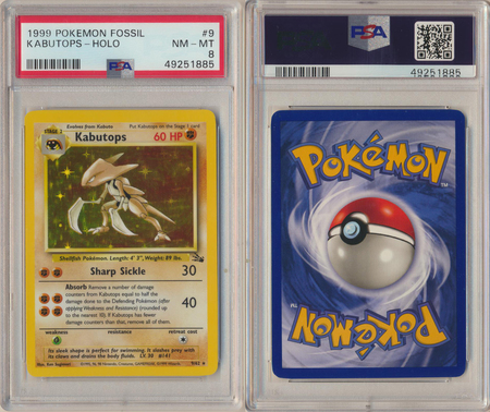Kabutops 9 62 PSA 8 NM MT Holo Unlimited Fossil 1885 Fossil Unlimited Singles Kabutops 9 62 PSA 8 NM MT Holo Unlimited Fossil 1885 Fossil Unlimited Singles