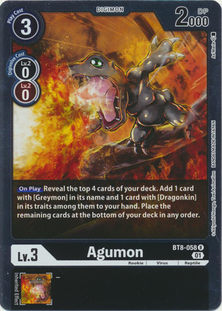 Agumon BT8 058 R Rare Agumon BT8 058 R Rare