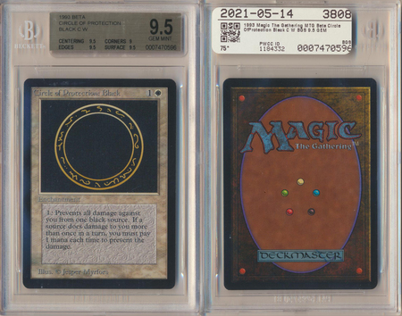 Circle of Protection Black BGS 9 5 GEM MINT Common Beta 0596 Circle of Protection Black BGS 9 5 GEM MINT Common Beta 0596