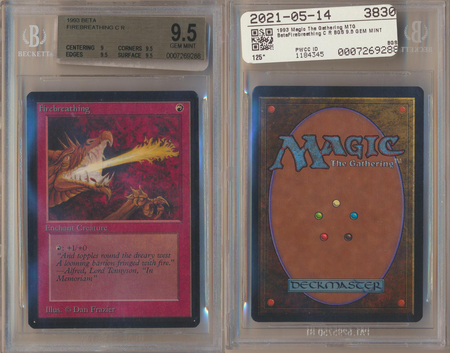 Firebreathing BGS 9 5 GEM MINT Common Beta 9288 Firebreathing BGS 9 5 GEM MINT Common Beta 9288
