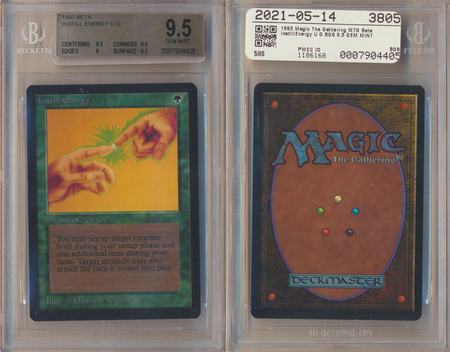 Instill Energy BGS 9 5 GEM MINT Uncommon Beta 4405 Instill Energy BGS 9 5 GEM MINT Uncommon Beta 4405