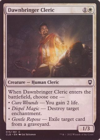 Dawnbringer Cleric 015 361 Foil Commander Legends Battle for Baldur s Gate Foil Singles Dawnbringer Cleric 015 361 Foil Commander Legends Battle for Baldur s Gate Foil Singles