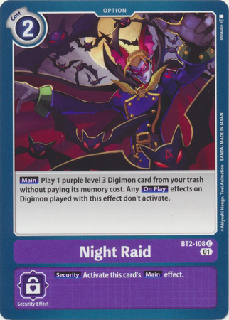 Night Raid Parallel Rare BT2 108 C Common Night Raid Parallel Rare BT2 108 C Common