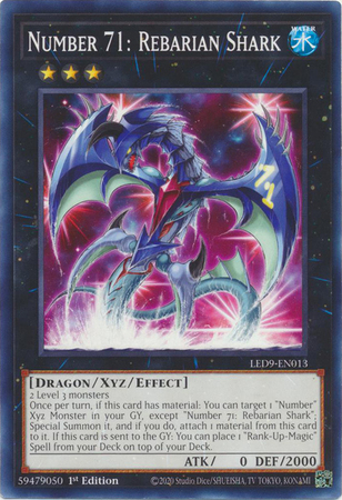 Number 71 Rebarian Shark LED9 EN013 Common 1st Edition Number 71 Rebarian Shark LED9 EN013 Common 1st Edition