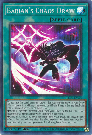 Barian s Chaos Draw LED9 EN005 Super Rare 1st Edition Barian s Chaos Draw LED9 EN005 Super Rare 1st Edition