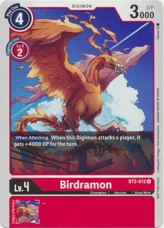 Birdramon BT2 012 Official Tournament Pack Vol 3 Promo Birdramon BT2 012 Official Tournament Pack Vol 3 Promo