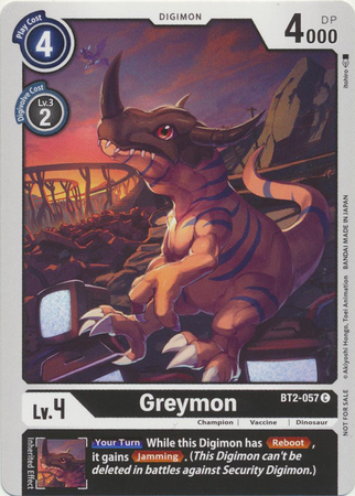 Greymon BT2 057 Official Tournament Pack Vol 3 Promo Greymon BT2 057 Official Tournament Pack Vol 3 Promo