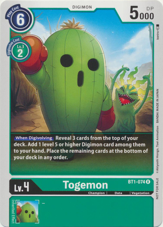 Togemon BT1 074 Official Tournament Pack Vol 3 Promo Togemon BT1 074 Official Tournament Pack Vol 3 Promo