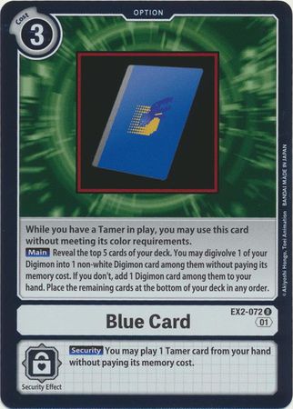 digimon tamers blue card