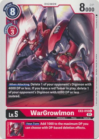 WarGrowlmon EX2 010 U Uncommon Digital Hazard Theme Booster EX02 Singles WarGrowlmon EX2 010 U Uncommon Digital Hazard Theme Booster EX02 Singles