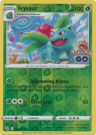  Venusaur 003/078 - Pokemon Go - Foil - Evolution Card Lot -  Ivysaur Bulbasaur : Toys & Games