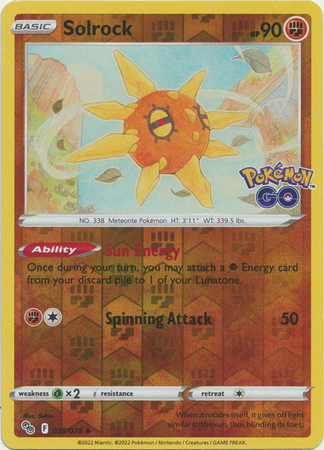 Solrock 039 078 Uncommon Reverse Holo Solrock 039 078 Uncommon Reverse Holo