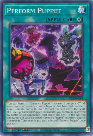 Perform Puppet LDS3 EN068 Common 1st Edition Legendary Duelists Season 3 LDS3 1st Edition Singles Perform Puppet LDS3 EN068 Common 1st Edition Legendary Duelists Season 3 LDS3 1st Edition Singles