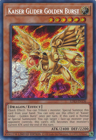 Kaiser Glider Golden Burst - LDS3-EN136 - Secret Rare 1st Edition