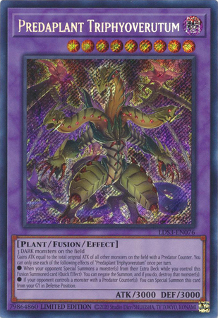 Predaplant Triphyoverutum LDS3 EN076 Secret Rare 1st Edition Predaplant Triphyoverutum LDS3 EN076 Secret Rare 1st Edition
