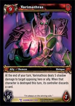 Varimathras 207 319 Epic Rare WoW March of the Legion Varimathras 207 319 Epic Rare WoW March of the Legion