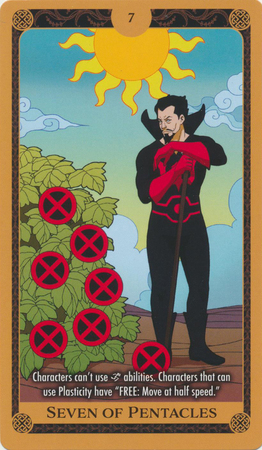 Seven of Pentacles X of Swords Marvel Heroclix Tarot Card