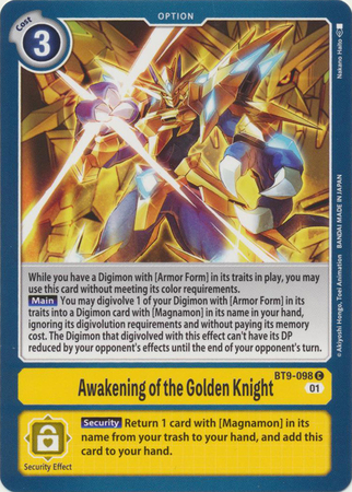 Awakening of the Golden Knight BT9 098 C Common X Record BT09 Singles Awakening of the Golden Knight BT9 098 C Common X Record BT09 Singles