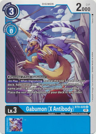 Gabumon X Antibody BT9 020 U Uncommon X Record BT09 Singles Gabumon X Antibody BT9 020 U Uncommon X Record BT09 Singles