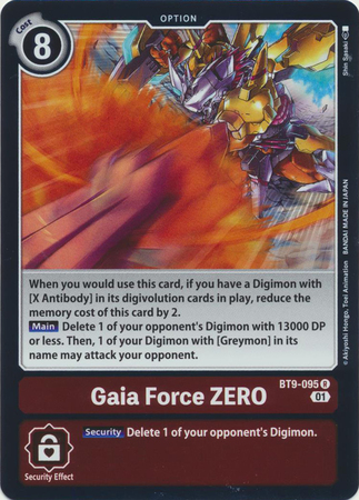 Gaia Force Zero BT9 095 R Rare Gaia Force Zero BT9 095 R Rare
