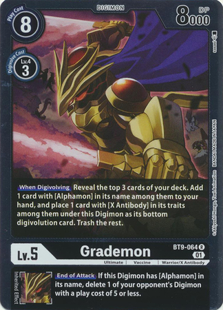 Grademon BT9 064 R Rare X Record BT09 Singles Grademon BT9 064 R Rare X Record BT09 Singles