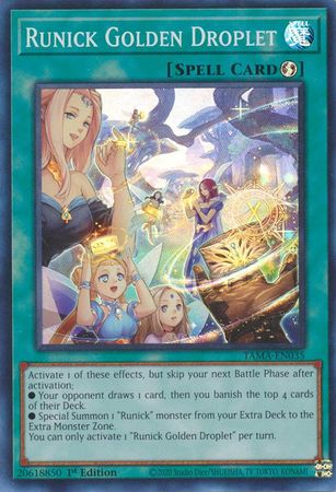 Runick Golden Droplet TAMA EN035 Super Rare 1st Edition Tactical Masters 1st Edition Singles Runick Golden Droplet TAMA EN035 Super Rare 1st Edition Tactical Masters 1st Edition Singles