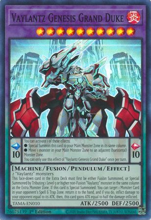 Vaylantz Genesis Grand Duke TAMA EN010 Super Rare 1st Edition Tactical Masters 1st Edition Singles Vaylantz Genesis Grand Duke TAMA EN010 Super Rare 1st Edition Tactical Masters 1st Edition Singles