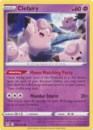 Clefairy 062 196 Common Sword Shield Lost Origin Singles Clefairy 062 196 Common Sword Shield Lost Origin Singles