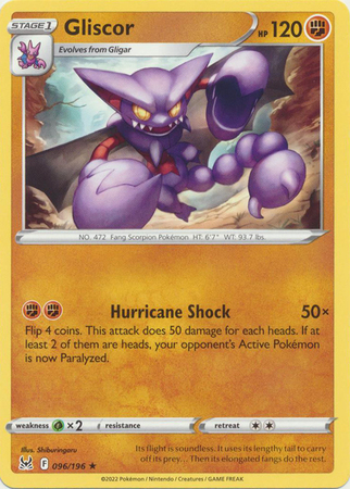 Gliscor 096 196 Rare Sword Shield Lost Origin Singles Gliscor 096 196 Rare Sword Shield Lost Origin Singles