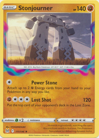 Stonjourner 111 196 Rare Sword Shield Lost Origin Singles Stonjourner 111 196 Rare Sword Shield Lost Origin Singles