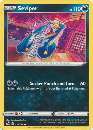 Seviper 116 196 Uncommon Sword Shield Lost Origin Singles Seviper 116 196 Uncommon Sword Shield Lost Origin Singles