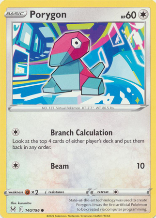 Porygon 140 196 Common Sword Shield Lost Origin Singles Porygon 140 196 Common Sword Shield Lost Origin Singles