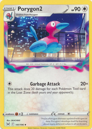 Porygon2 141 196 Uncommon Sword Shield Lost Origin Singles Porygon2 141 196 Uncommon Sword Shield Lost Origin Singles