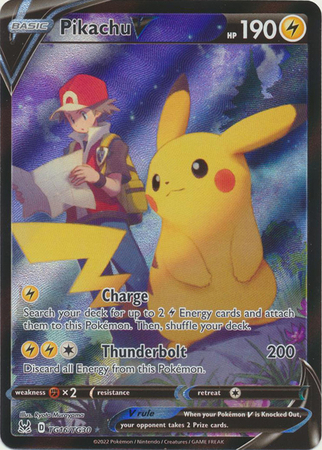  Pokemon - Pikachu V - TG16 - Trainer Gallery - Lost Origin -  Full Art Holo Foil Card : Toys & Games