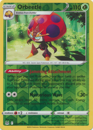 Orbeetle - 020/196 - Holo Rare Reverse Holo