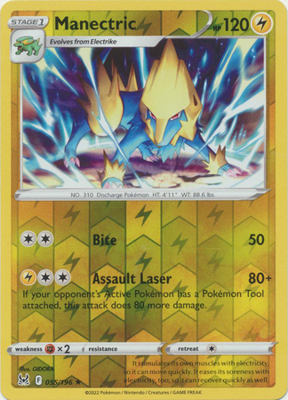 Manectric 055 196 Rare Reverse Holo Sword Shield Lost Origin Reverse Holo Singles Manectric 055 196 Rare Reverse Holo Sword Shield Lost Origin Reverse Holo Singles