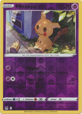 Mimikyu 080 196 Rare Reverse Holo Sword Shield Lost Origin Reverse Holo Singles Mimikyu 080 196 Rare Reverse Holo Sword Shield Lost Origin Reverse Holo Singles
