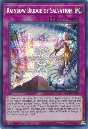 Rainbow Bridge of Salvation MP22 EN270 Prismatic Secret Rare 1st Edition Rainbow Bridge of Salvation MP22 EN270 Prismatic Secret Rare 1st Edition