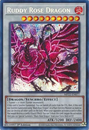 Ruddy Rose Dragon MP22 EN077 Prismatic Secret Rare 1st Edition 2022 Mega Tin Pharaoh s Gods 1st Edition Singles Ruddy Rose Dragon MP22 EN077 Prismatic Secret Rare 1st Edition 2022 Mega Tin Pharaoh s Gods 1st Edition Singles