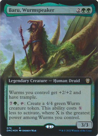 Baru Wurmspeaker 076 Extended Art Foil Dominaria United Collector Booster Foil Singles Baru Wurmspeaker 076 Extended Art Foil Dominaria United Collector Booster Foil Singles