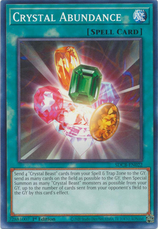 Crystal Abundance SDCB EN022 Common 1st Edition Legend of the Crystal Beasts 1st Edition Singles Crystal Abundance SDCB EN022 Common 1st Edition Legend of the Crystal Beasts 1st Edition Singles