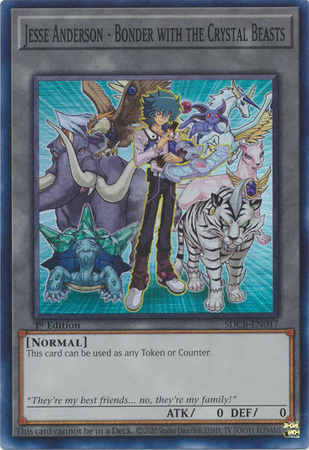 Jesse Anderson Bonder with the Crystal Beasts SDCB EN047 Super Rare 1st Edition Legend of the Crystal Beasts 1st Edition Singles Jesse Anderson Bonder with the Crystal Beasts SDCB EN047 Super Rare 1st Edition Legend of the Crystal Beasts 1st Edition Singles