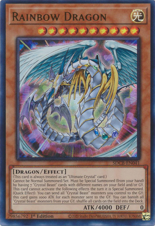 Rainbow Dragon SDCB EN041 Ultra Rare 1st Edition Legend of the Crystal Beasts 1st Edition Singles Rainbow Dragon SDCB EN041 Ultra Rare 1st Edition Legend of the Crystal Beasts 1st Edition Singles
