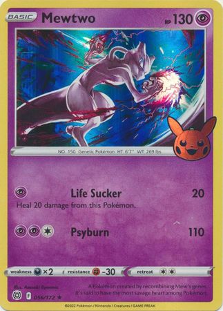 Pokemon TCG 1x Mewtwo Holo 056/172 Pumpkin Pikachu Trick or Trade