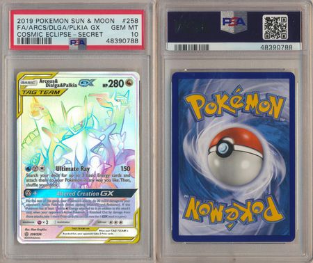 Carta Pokémon Arceus Dialga E Palkia Gx Eclipse Cósmico - R$ 128,78