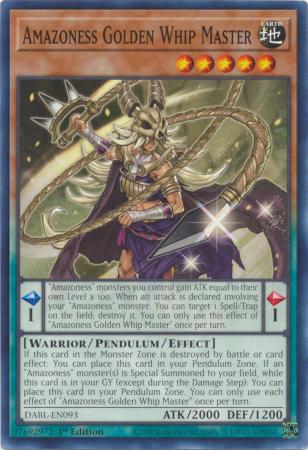 Amazoness Golden Whip Master DABL EN093 Common 1st Edition Darkwing Blast 1st Edition Singles Amazoness Golden Whip Master DABL EN093 Common 1st Edition Darkwing Blast 1st Edition Singles