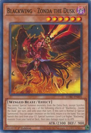 Blackwing Zonda the Dusk DABL EN005 Common 1st Edition Darkwing Blast 1st Edition Singles Blackwing Zonda the Dusk DABL EN005 Common 1st Edition Darkwing Blast 1st Edition Singles